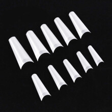 500pcs Acrylic Nail Tips Clear and Natural Coffin Shape Fake Nails Set for Professional Extensions