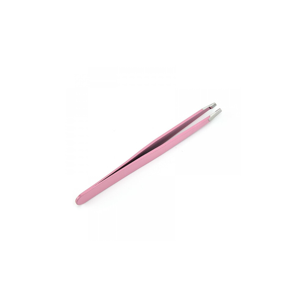 Stainless steel eyebrow tweezers, facial hair tweezers, precision eyebrow tweezers for men and women (pink)