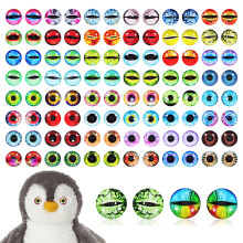 Onaparter 100 stuks gesimuleerde dierenogen voor knutselpoppen, veilig voor knutselwerkjes, knuffeldieren, haaknaald (zoals afgebeeld)