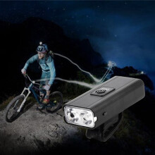 Lampe de vélo LED rechargeable USB, multifonction, haute luminosité, étanche, pour les sorties nocturnes.