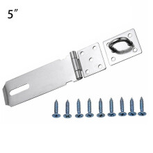 5in Anti-Theft Door Lock Stainless-Steel Gate Hasp Staple Padlock Shed Latch