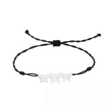 Bracciale con ciondolo a tre farfalle in acciaio inossidabile RSAMD Lovely Charm Cut.