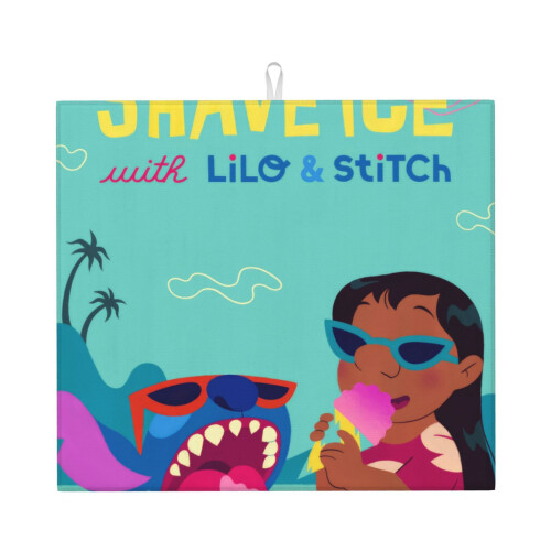 Πατάκι στεγνώματος πιάτων Stitch για πάγκο κουζίνας, πατάκι πιάτων μικροϊνών,