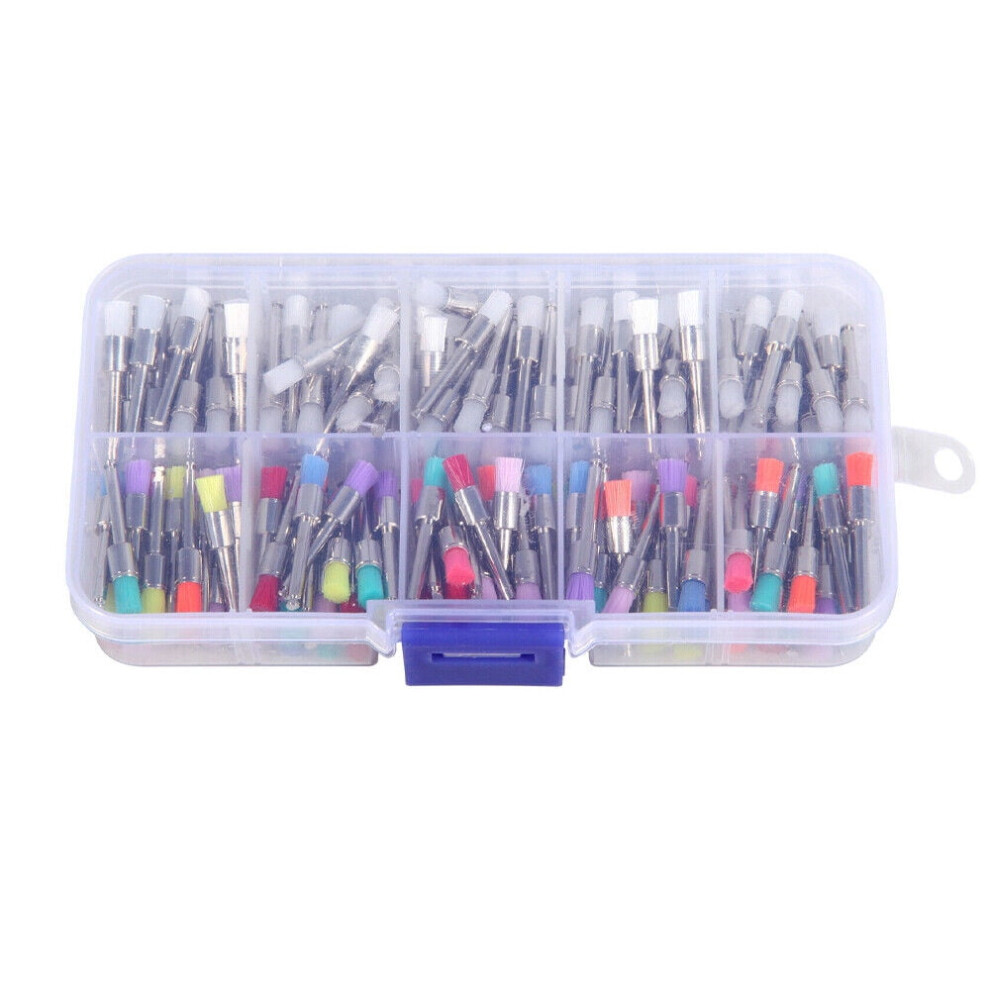 Lot Dental Nylon Polishing Flat Latch Polisher Prophy Brush Disposable Mixed US