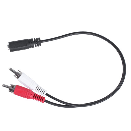 3,5 mm stereo kábel samica-RCA samec, AV adaptér, pomocný audio kábel 1