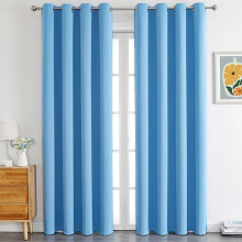 Conjunto de cortinas blackout elegantes, extra largas, com isolamento térmico, para escurecimento do ambiente.