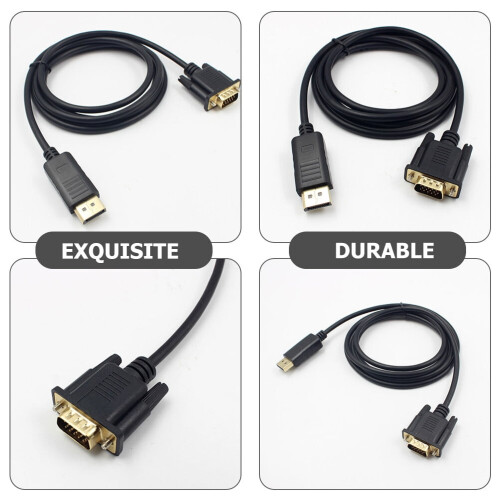 Conversion Cable Vga to Displayport Adapter for Projector Gilded Copper Core 1