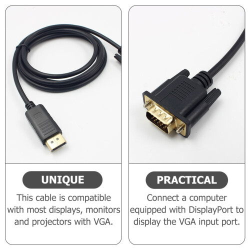 Conversion Cable Vga to Displayport Adapter for Projector Gilded Copper Core 2