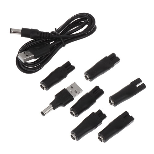 Ensemble de 8 câbles d'alimentation/adaptateurs USB de remplacement 5 V pour tondeuse à cheveux électrique
