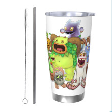 My Singing Monsters 20oz Tumbler, kubek termiczny ze stali nierdzewnej z próżniową izolacją, kubek termiczny do kawy z pokrywką do użytku na