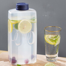 Clear1Gallon plastvattenkanna med lock, kompatibel med kylskåp, blanddryckskanna, kallvattenkokare för te