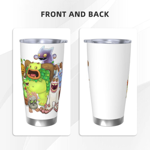 Ποτήρι My Singing Monsters20oz, Κούπα ταξιδιού καφέ από ανοξείδωτο ατσάλι με μόνωση κενού, 2