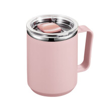 450-ml-Kaffeebecher, isolierter Vakuum-Edelstahlbecher mit Henkel und Deckel