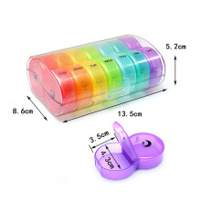 Opbergdoos met transparant design, opbergruimte, draagbaar en voorzien van datumlabels voor thuis, op reis, wekelijkse of 7-daagse organizer voor in