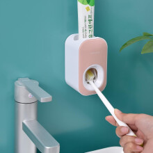 Automatischer Zahnpastaspender zur Wandmontage für Badezimmer, Zahnpasta-Quetscher für Kinder und Familiendusche von Mr. Thumbs (1 Stück, Rosa)