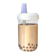 Yakbaofuo Reisebecher Milchteebecher und großer Familienbecher mit breiter Öffnung 500 ml – Trinken Sie direkt aus einem großen Plastikbecher