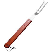 Grill Barbecue Fork Metal Skewers Bbq Two Prong Large Forks Reusable Stainless Steel Teppanyaki Stick Wood