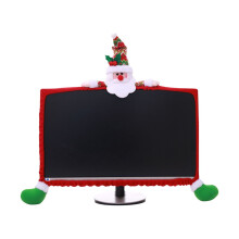 1 Pack Christmas Computer Monitor Border Cover TV Monitor Cover Elastic Laptop Computer Cover for Xmas Home Office Computer Decoration