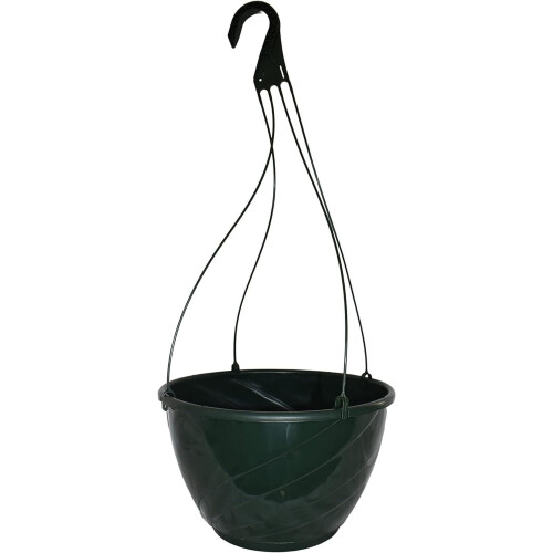 Diameter Dark Green Plastic Deco Swirl Hanging Basket (2)