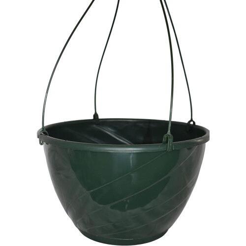 Diameter Dark Green Plastic Deco Swirl Hanging Basket (2) 1