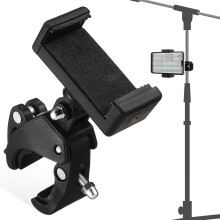 1 Set Mic Stand Phone Holder Adjustable Phone Holder Microphone Stand Phone Clip