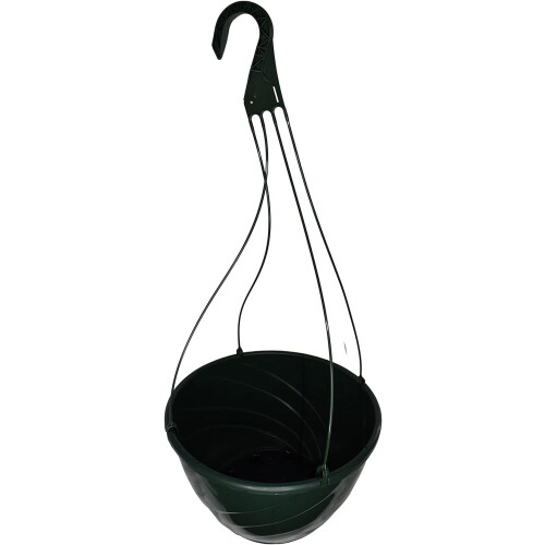 Diameter Dark Green Plastic Deco Swirl Hanging Basket (2) 2