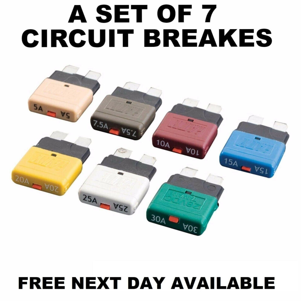 Circuit Breaker Blade Fuse 12V 24V Resettable 5-30A Marine Automatic Reset 9027700427532