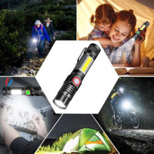 Lanternă LED reîncărcabilă USB Donemore, lumină tactică super luminoasă, impermeabilă, cu zoom, compactă pentru camping și situații de