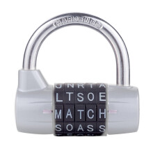 Combination Padlock 5 Dial Gym Locker Lock 5 Letter Word Lock 5 Digit Combinatio