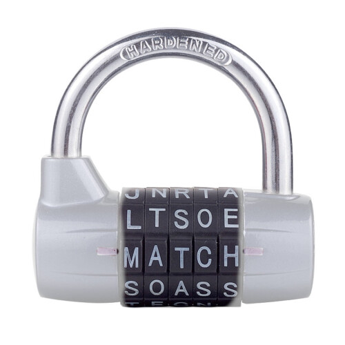 Combination Padlock 5 Dial Gym Locker Lock 5 Letter Word Lock 5 Digit Combinatio