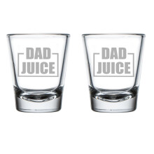 Set van 2 borrelglaasjes van 50 ml. Cadeau voor papa, sap, grappig Vaderdagcadeau voor papa.