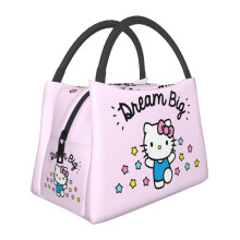 Sac à lunch Hello Kitty mignon et réutilisable, isotherme, idéal pour le bureau, les pique-niques et la randonnée. Style 2.