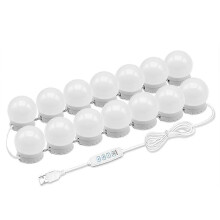LED-make-upspiegelverlichting met 14 dimbare lampjes en 10 instelbare helderheidsniveaus, voor kaptafel en badkamer. {YFL}