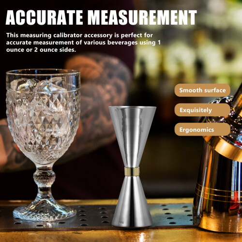 Multi-purpose Stainless Steel Jigger Cup Ounce Measuring Cup Cocktail Jigger 2