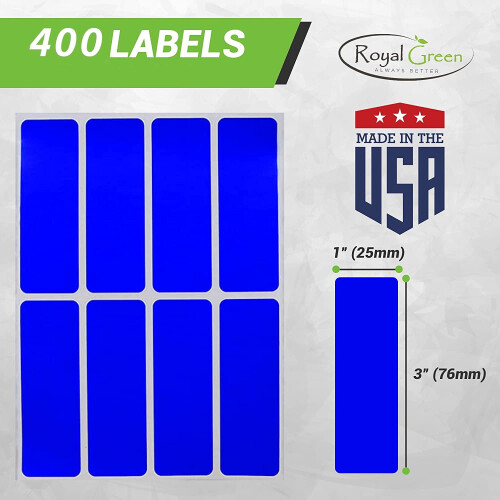 Royal Green 3x1Ετικέτες Αυτοκόλλητα Χρωματικού Κώδικα Ορθογώνια Ετικέτα για 1