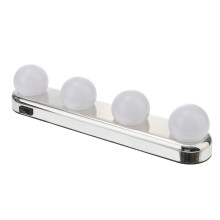 Lampe de maquillage à ventouse sans perçage, 4 ampoules, portable (lumière blanche)