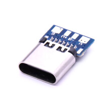 10 Pcs USB 2.0 Type C Female Socket Connector with PCB, 14 Pin DIY Data Line Interface, Compatible with USB Receptacle Through Holes 180 Vertical