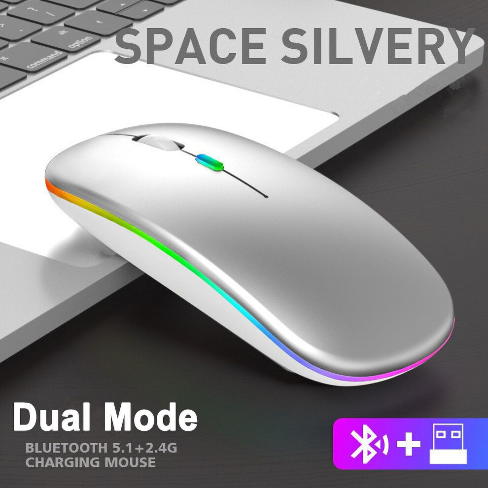 Rechargeable Bluetooth5.1 Wireless Mouse With 2.4Ghz Usb 1600Dpi Mouse For Computer Laptop Tablet Pc Macbook Gaming Mouse Gamer 9423501590077