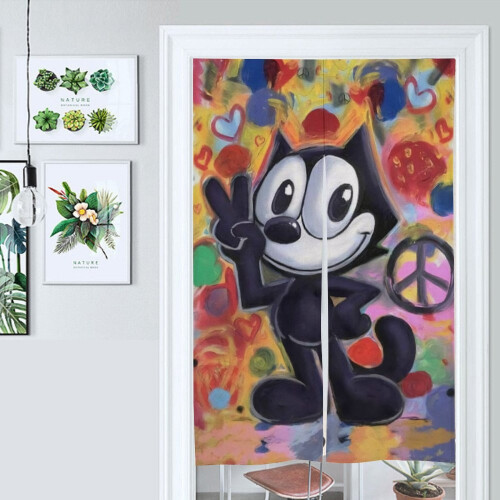 Κουρτίνα πόρτας Felix The Cat, ταπετσαρία κουρτίνας πόρτας συσκότισης 34x57 ιντσών, 2