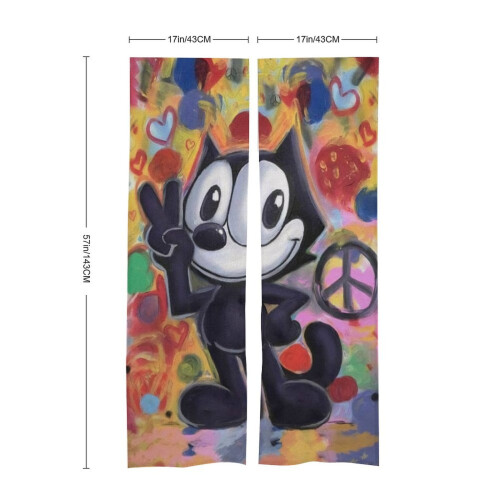 Κουρτίνα πόρτας Felix The Cat, ταπετσαρία κουρτίνας πόρτας συσκότισης 34x57 ιντσών, 1