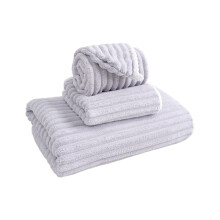 Ensemble textile de maison XIUH Coral 3 pièces : serviette de bain, serviette pour le visage, bonnet de douche – Épais, absorbant, doux et non