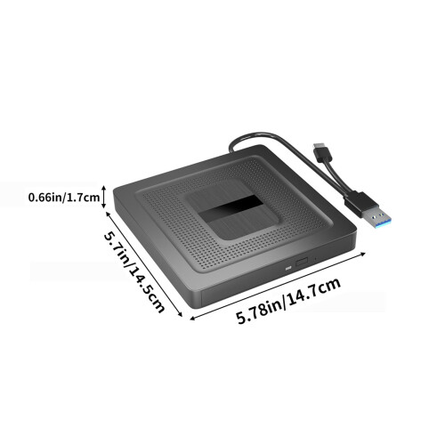 Εξωτερική μονάδα οπτικού δίσκου Qnjujn3.0USB και Type-C DVD για φορητές συσκευές 2