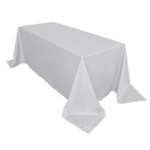 Efavormart90x132" SØLV Engros Rektangulær Polyester Dug Hør Bryllupsfest Restaurant Dug