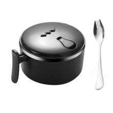 Liquidation YOBOLK : Bol à ramen à double paroi en acier inoxydable avec couvercle, poignée et trou de vapeur - Compatible avec les ramen