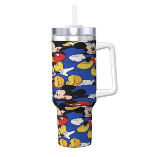 Μίκυ Μάους 40oz ποτήρι με λαβή και καπάκι από άχυρο, μονωμένο ποτήρι, μπουκάλι νερού 1