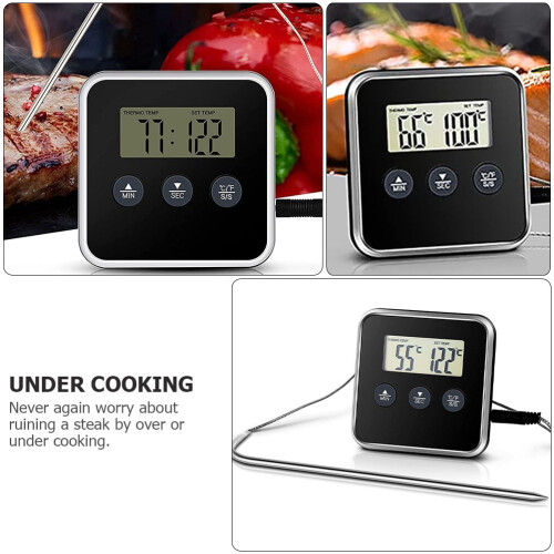 Timer Digitalt Kjøtttermometer Digitalt Termometer Baketermometer Varmemåler for Matlaging Chic Termometer 2