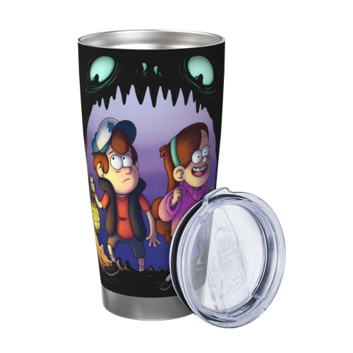 Gravity Falls 20oz Tumbler, Κούπα ταξιδιού καφέ με μόνωση κενού από ανοξείδωτο ατσάλι, Κούπα 1