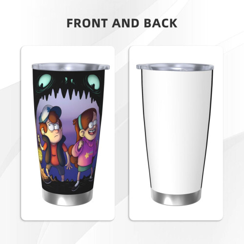 Gravity Falls 20oz Tumbler, Κούπα ταξιδιού καφέ με μόνωση κενού από ανοξείδωτο ατσάλι, Κούπα 2