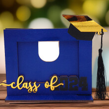 Cadre photo de remise de diplômes perfk, promotion 2024, cadeau de fin d'études bleu