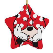 Décorations de Noël en céramique en forme de cœur à suspendre, sur le thème de Mickey Mouse, pour sapin de Noël, escalier, salon, bonhomme de